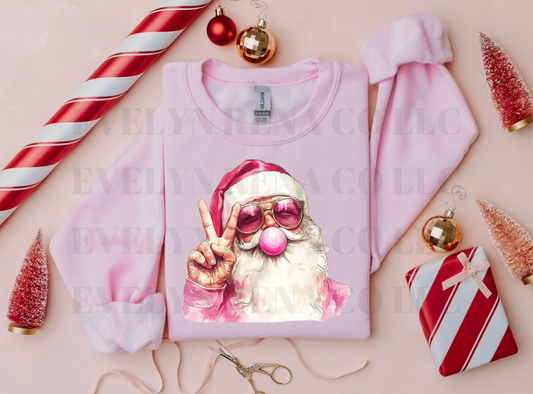 Bubblegum Santa Crew(pink)