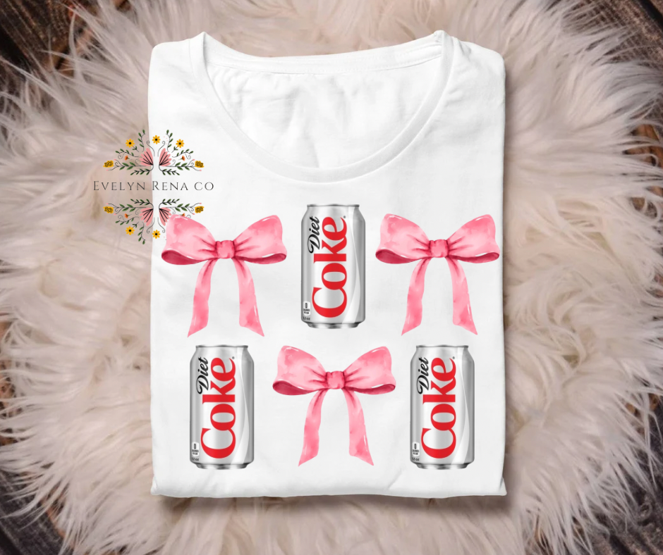 Diet cola vintage bow tee